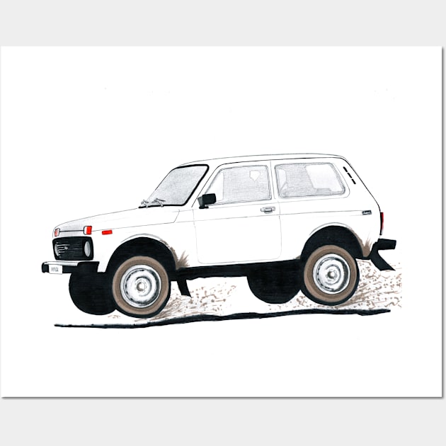 Lada Niva Wall Art by marryslinter